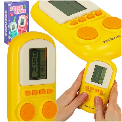 Gra elektroniczna zręcznościowa mini konsola przenośna kieszonkowa tetris żółty Gra elektroniczna zręcznościowa mini konsola przenośna kieszonkowa tetris żółty