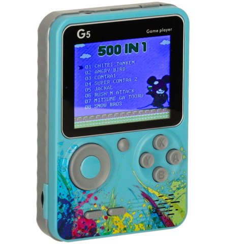 Konsola przenośna do gier mini elektroniczna retro 500 gier niebieska Konsola przenośna do gier mini elektroniczna retro 500 gier niebieska