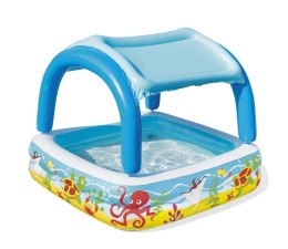 Basen Brodzik dla Dzieci Ogrodowy Dmuchany z Dachem Daszkiem Ocean 140x140 Bestway