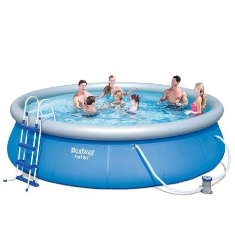 Basen Dmuchany Rozporowy z Kołnierzem Fast Set 457 x 107 cm BESTWAY Bestway Basen Dmuchany Rozporowy z Kołnierzem Fast Set 457 x 107 cm BESTWAY Bestway