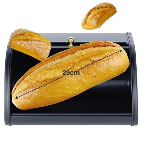 Chlebak Pojemnik na Chleb Metalowy Czarny Solidny VILDE 30 x 26,5 x 17,5 cm Vilde Chlebak Pojemnik na Chleb Metalowy Czarny Solidny VILDE 30 x 26,5 x 17,5 cm Vilde