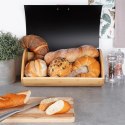 Chlebak Pojemnik na Chleb Metalowy Drewniany Czarny VILDE 35,5x24,5x15,5 cm Vilde