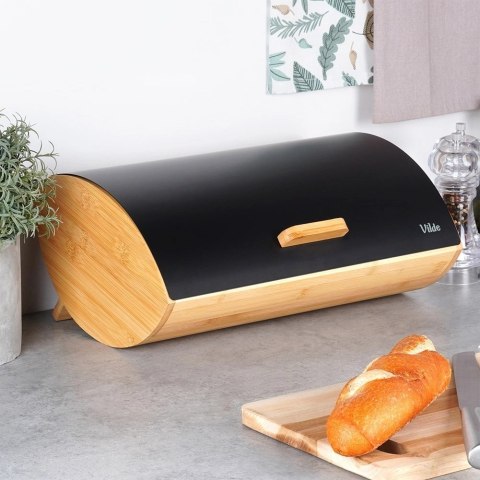 Chlebak Pojemnik na Chleb Metalowy Drewniany Czarny VILDE 35,5x24,5x15,5 cm Vilde Chlebak Pojemnik na Chleb Metalowy Drewniany Czarny VILDE 35,5x24,5x15,5 cm Vilde