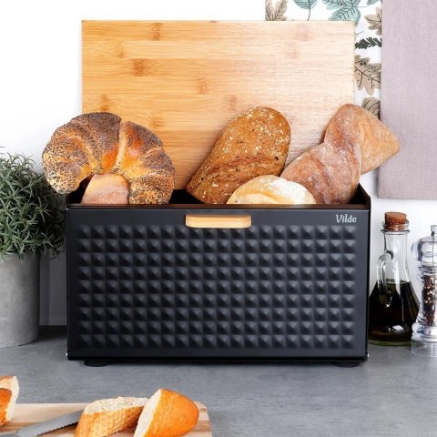 Chlebak Pojemnik na Chleb Metalowy z Podwójną Pokrywą VILDE 35,5x22x20,5 cm Vilde Chlebak Pojemnik na Chleb Metalowy z Podwójną Pokrywą VILDE 35,5x22x20,5 cm Vilde