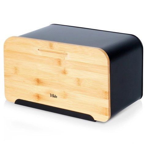 Chlebak Pojemnik z Deską Bambusową Metalowy Czarny VILDE 38 x 28,5 x 18 cm Vilde Chlebak Pojemnik z Deską Bambusową Metalowy Czarny VILDE 38 x 28,5 x 18 cm Vilde