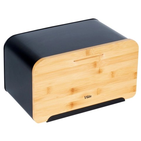 Chlebak Pojemnik z Deską Bambusową Metalowy Czarny VILDE 38 x 28,5 x 18 cm Vilde Chlebak Pojemnik z Deską Bambusową Metalowy Czarny VILDE 38 x 28,5 x 18 cm Vilde