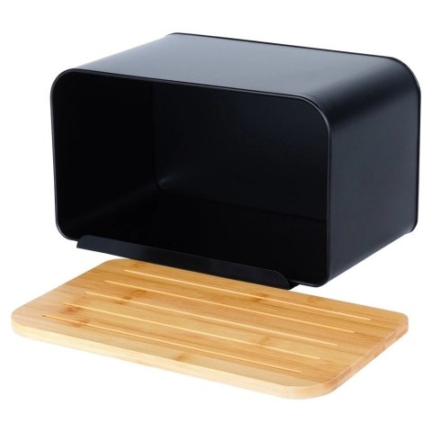Chlebak Pojemnik z Deską Bambusową Metalowy Czarny VILDE 38 x 28,5 x 18 cm Vilde Chlebak Pojemnik z Deską Bambusową Metalowy Czarny VILDE 38 x 28,5 x 18 cm Vilde