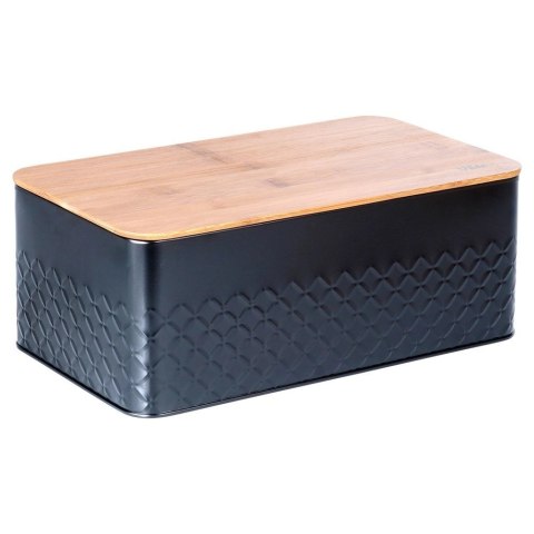 Chlebak na Pieczywo Chleb z Deską Czarny Metalowy VILDE 33,5x18,5x12,5 cm Vilde Chlebak na Pieczywo Chleb z Deską Czarny Metalowy VILDE 33,5x18,5x12,5 cm Vilde