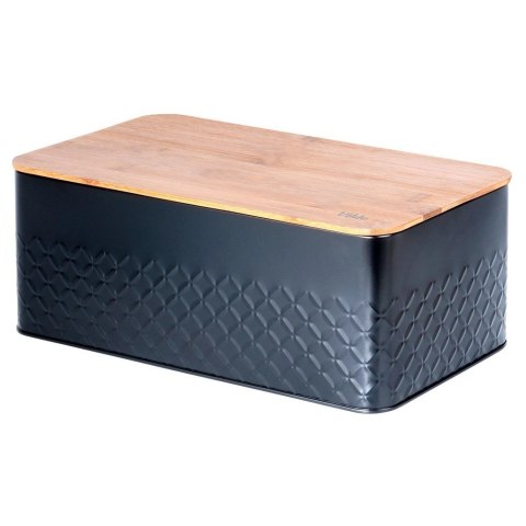 Chlebak na Pieczywo Chleb z Deską Czarny Metalowy VILDE 33,5x18,5x12,5 cm Vilde Chlebak na Pieczywo Chleb z Deską Czarny Metalowy VILDE 33,5x18,5x12,5 cm Vilde