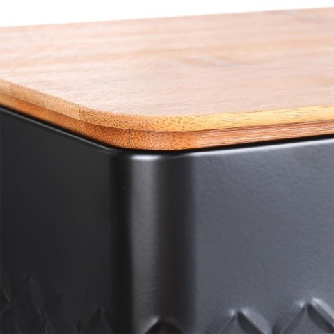 Chlebak na Pieczywo Chleb z Deską Czarny Metalowy VILDE 33,5x18,5x12,5 cm Vilde Chlebak na Pieczywo Chleb z Deską Czarny Metalowy VILDE 33,5x18,5x12,5 cm Vilde