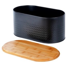 Chlebak na Pieczywo Chleb z Deską Czarny Metalowy VILDE 34 x 18,5 x 15,5 cm Vilde