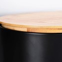 Chlebak na Pieczywo Chleb z Deską Czarny Metalowy VILDE 34 x 18,5 x 15,5 cm Vilde