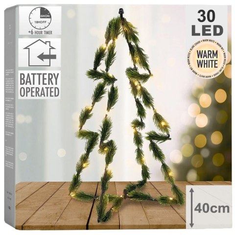 Choinka sztuczna świecąca zielona 30 LED 40 cm Home Styling Collection Choinka sztuczna świecąca zielona 30 LED 40 cm Home Styling Collection