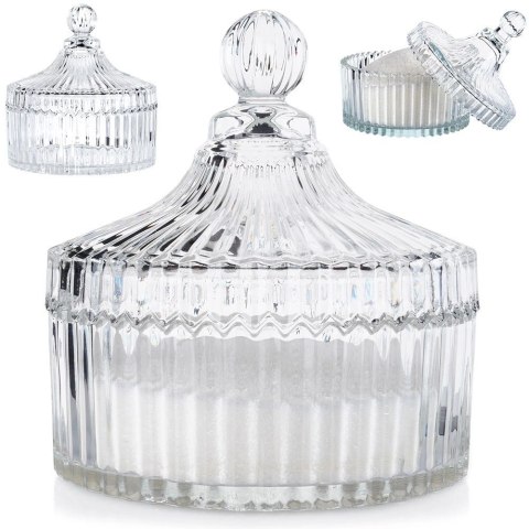 Cukiernica Cukierniczka Szklana Pojemna Kryształowa z Pokrywką ALPINA 500ml ALPINA Cukiernica Cukierniczka Szklana Pojemna Kryształowa z Pokrywką ALPINA 500ml ALPINA