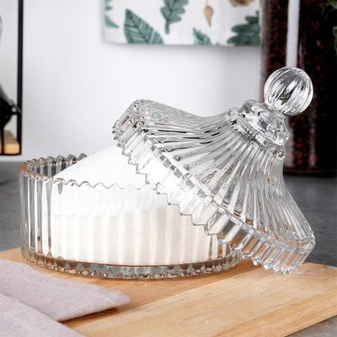 Cukiernica Cukierniczka Szklana Pojemna Kryształowa z Pokrywką ALPINA 500ml ALPINA Cukiernica Cukierniczka Szklana Pojemna Kryształowa z Pokrywką ALPINA 500ml ALPINA