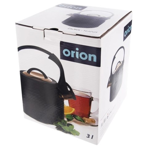 Czajnik na Gaz Indukcja z Gwizdkiem Pokrywką Czarny Solidny Trwały ORION 3L Orion Czajnik na Gaz Indukcja z Gwizdkiem Pokrywką Czarny Solidny Trwały ORION 3L Orion