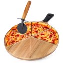 Deska do pizzy drewniana okrągła z nożem 30 cm 2 el. Excellent Houseware