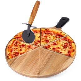 Deska do pizzy drewniana okrągła z nożem 30 cm 2 el. Excellent Houseware
