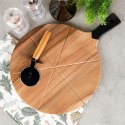 Deska do pizzy drewniana okrągła z nożem 30 cm 2 el. Excellent Houseware
