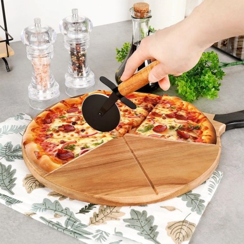 Deska do pizzy drewniana okrągła z nożem 30 cm 2 el. Excellent Houseware Deska do pizzy drewniana okrągła z nożem 30 cm 2 el. Excellent Houseware