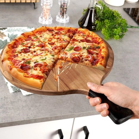 Deska do pizzy drewniana okrągła z nożem 30 cm 2 el. Excellent Houseware Deska do pizzy drewniana okrągła z nożem 30 cm 2 el. Excellent Houseware