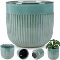 Doniczka porcelanowa zielona 17 cm Vilde
