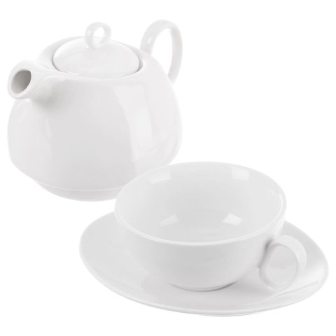 Dzbanek z filiżanką do herbaty porcelanowy biały MONA 3 el. Orion Dzbanek z filiżanką do herbaty porcelanowy biały MONA 3 el. Orion