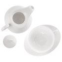 Dzbanek z filiżanką do herbaty porcelanowy biały MONA 3 el. Orion