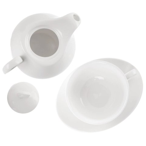 Dzbanek z filiżanką do herbaty porcelanowy biały MONA 3 el. Orion Dzbanek z filiżanką do herbaty porcelanowy biały MONA 3 el. Orion