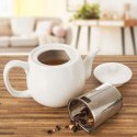 Dzbanek z zaparzaczem do herbaty porcelanowy biały MONA 700 ml Orion
