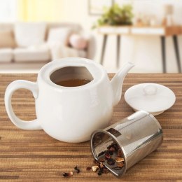 Dzbanek z zaparzaczem do herbaty porcelanowy biały MONA 700 ml Orion