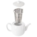 Dzbanek z zaparzaczem do herbaty porcelanowy biały MONA 700 ml Orion