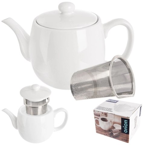 Dzbanek z zaparzaczem do herbaty porcelanowy biały MONA 700 ml Orion Dzbanek z zaparzaczem do herbaty porcelanowy biały MONA 700 ml Orion