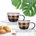 Filiżanki termiczne ze spodkiem z podwójną ścianką do kawy espresso DOUBLE 90 ml 2 szt. Orion