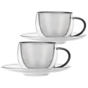 Filiżanki termiczne ze spodkiem z podwójną ścianką do kawy espresso DOUBLE 90 ml 2 szt. Orion