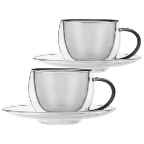 Filiżanki termiczne ze spodkiem z podwójną ścianką do kawy espresso DOUBLE 90 ml 2 szt. Orion Filiżanki termiczne ze spodkiem z podwójną ścianką do kawy espresso DOUBLE 90 ml 2 szt. Orion