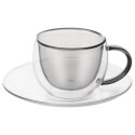 Filiżanki termiczne ze spodkiem z podwójną ścianką do kawy espresso DOUBLE 90 ml 2 szt. Orion