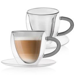 Filiżanki termiczne ze spodkiem z podwójną ścianką do kawy i herbaty DOUBLE 160 ml 2 szt. Orion