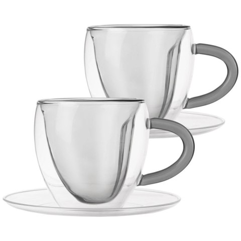 Filiżanki termiczne ze spodkiem z podwójną ścianką do kawy i herbaty DOUBLE 160 ml 2 szt. Orion Filiżanki termiczne ze spodkiem z podwójną ścianką do kawy i herbaty DOUBLE 160 ml 2 szt. Orion