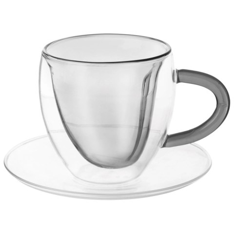 Filiżanki termiczne ze spodkiem z podwójną ścianką do kawy i herbaty DOUBLE 160 ml 2 szt. Orion Filiżanki termiczne ze spodkiem z podwójną ścianką do kawy i herbaty DOUBLE 160 ml 2 szt. Orion