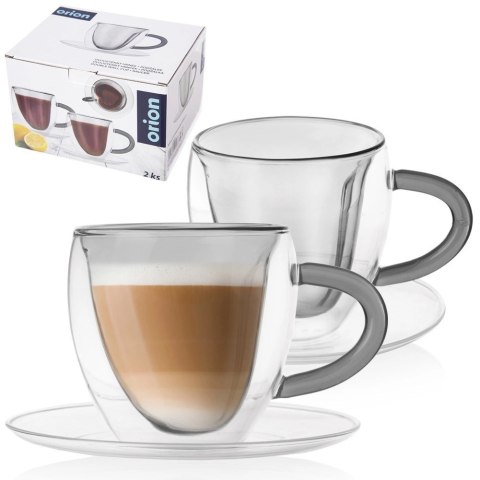 Filiżanki termiczne ze spodkiem z podwójną ścianką do kawy i herbaty DOUBLE 160 ml 2 szt. Orion Filiżanki termiczne ze spodkiem z podwójną ścianką do kawy i herbaty DOUBLE 160 ml 2 szt. Orion