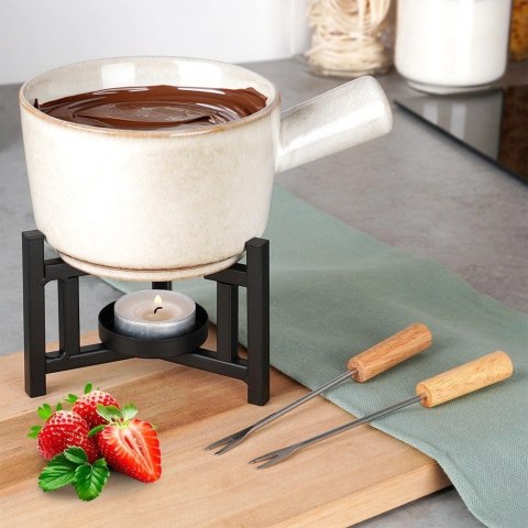 Garnek Kociołek do Fondue CzekoladowePorcelanowy EXCELLENT HOUSEWARE 4 el. Excellent Houseware Garnek Kociołek do Fondue CzekoladowePorcelanowy EXCELLENT HOUSEWARE 4 el. Excellent Houseware
