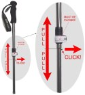 Kije Trekkingowe Regulowane 5 - częściowe ACRA 115 - 135 cm Acra
