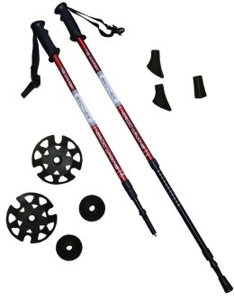Kije Trekkingowe Regulowane ACRA 65 - 135 cm Czerwone Acra
