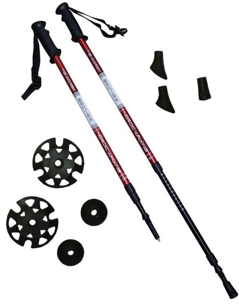 Kije Trekkingowe Regulowane ACRA 65 - 135 cm Czerwone Acra Kije Trekkingowe Regulowane ACRA 65 - 135 cm Czerwone Acra