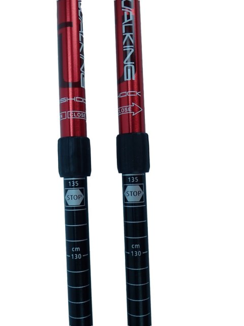 Kije Trekkingowe Regulowane ACRA 65 - 135 cm Czerwone Acra Kije Trekkingowe Regulowane ACRA 65 - 135 cm Czerwone Acra
