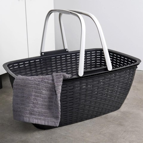 Kosz na pranie plastikowy czarny 35 l Vilde Kosz na pranie plastikowy czarny 35 l Vilde