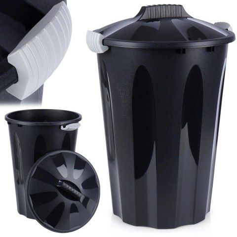 Kosz na śmieci plastikowy czarny 40 l Vilde Kosz na śmieci plastikowy czarny 40 l Vilde