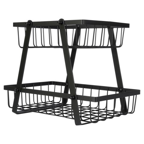 Koszyk na Owoce Warzywa 2-Poziomowy Metalowy Czarny VILDE 28 x 17,5 x 21 cm Vilde Koszyk na Owoce Warzywa 2-Poziomowy Metalowy Czarny VILDE 28 x 17,5 x 21 cm Vilde