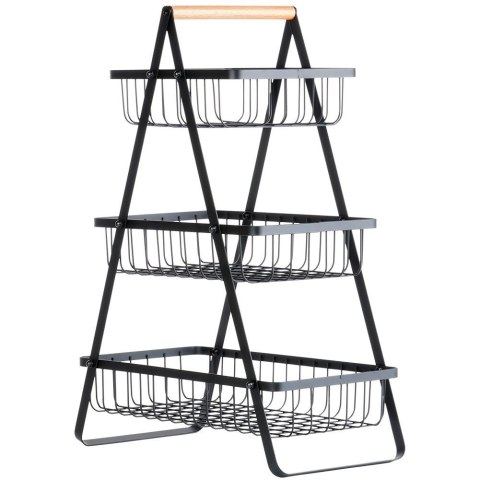 Koszyk na Owoce Warzywa 3-Poziomowy Metalowy Czarny VILDE 34x17,5x46,5 cm Vilde Koszyk na Owoce Warzywa 3-Poziomowy Metalowy Czarny VILDE 34x17,5x46,5 cm Vilde